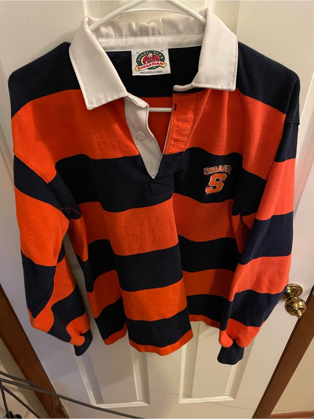 Syracuse Orange & Navy Striped Rugby Shirt - Mens - Picture 8 of 10